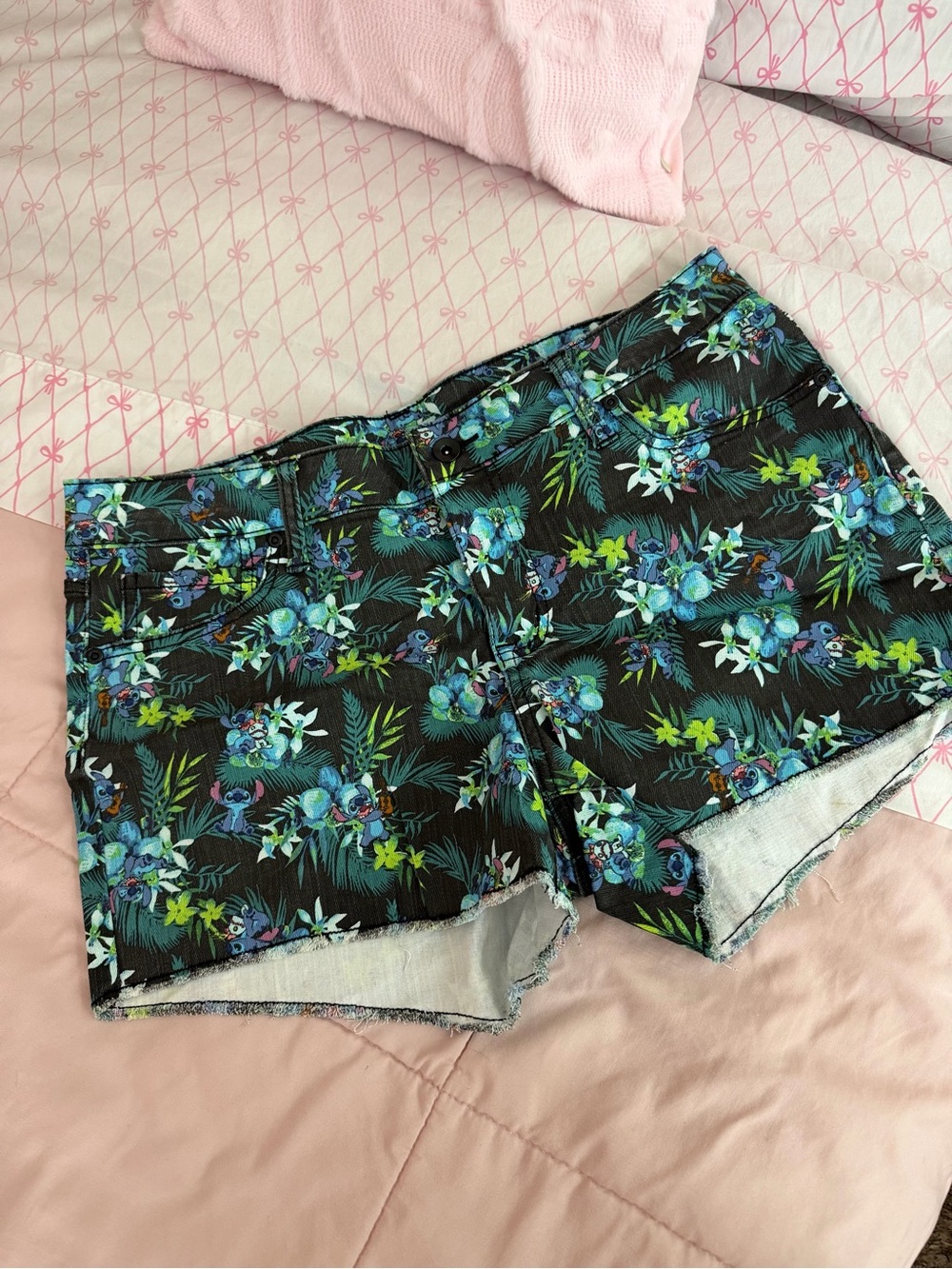 Stitch Denim Shorts
